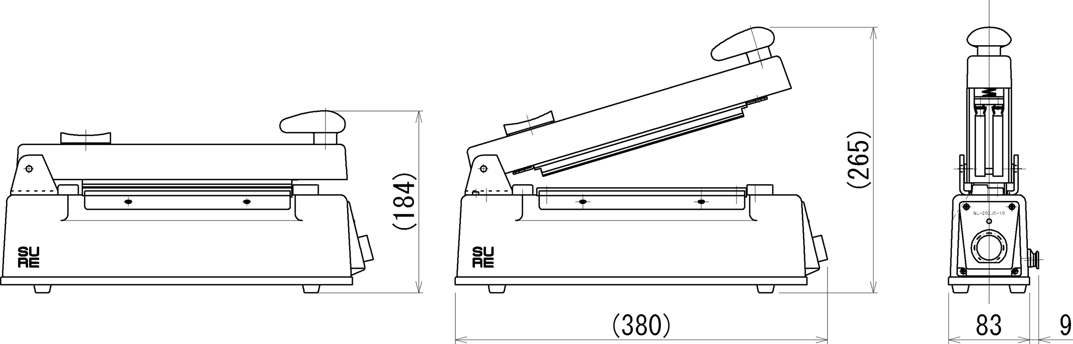 NL-202JC-10(W) ワンランク上のシーラー 卓上タイプ（カッター付